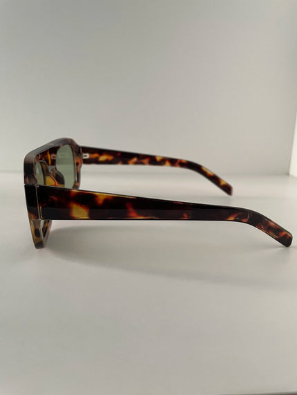 Mpume Tortoiseshell Aviators With Green Tinted Lens