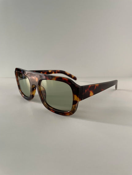 Mpume Tortoiseshell Aviators With Green Tinted Lens