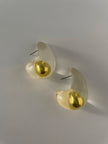 *NOT SO PERFECT* Nwabisa Gold Ball Cloudy Resin Teardrop Earrings