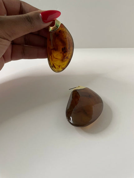 Khangwelo Oversized Amber Elongated Comet Earrings