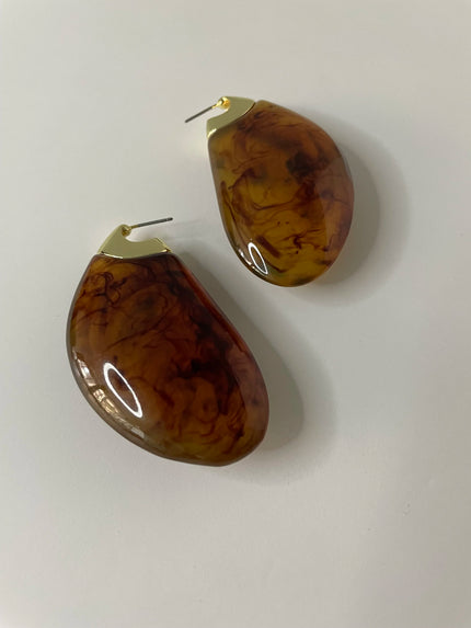 Khangwelo Oversized Amber Elongated Comet Earrings