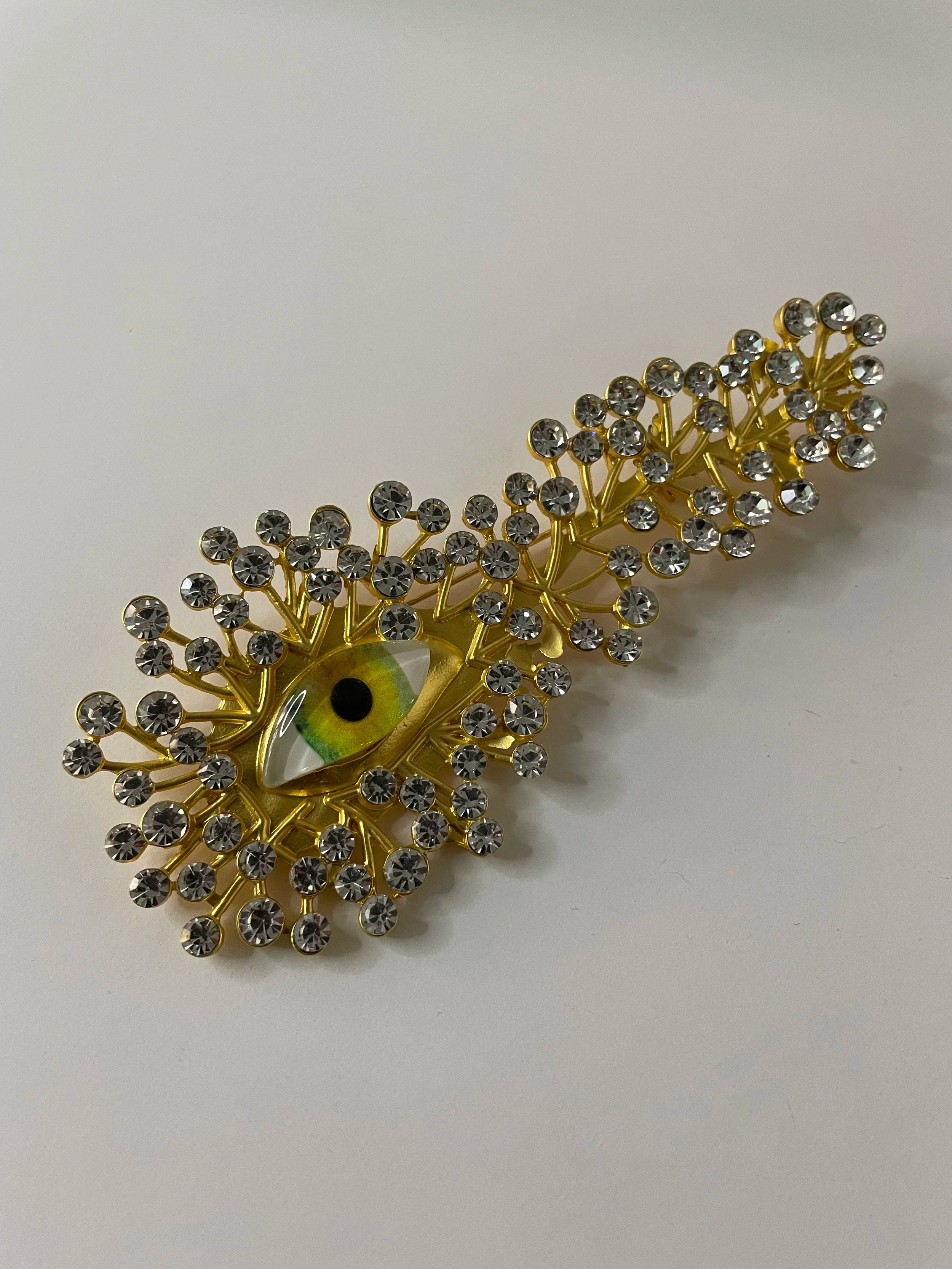 Mamohau Abstract Gold Oversized Metal Eye Brooch