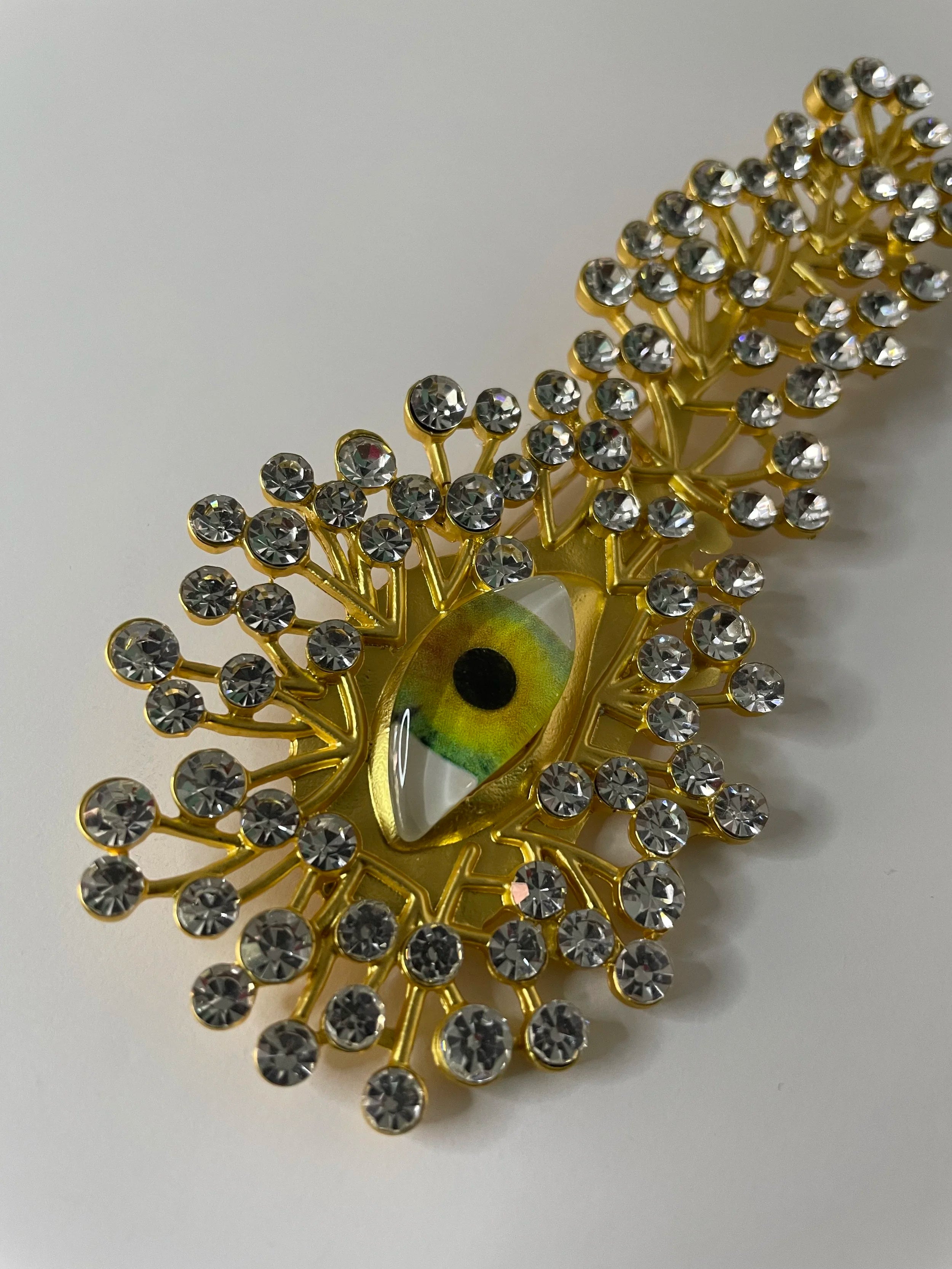 Mamohau Abstract Gold Oversized Metal Eye Brooch