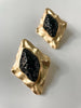 Mamadupe Gold & Black Pyramid Dangle Earrings