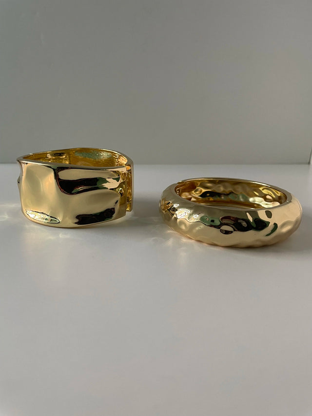 Neo Gold Double Textured Bracelet Set