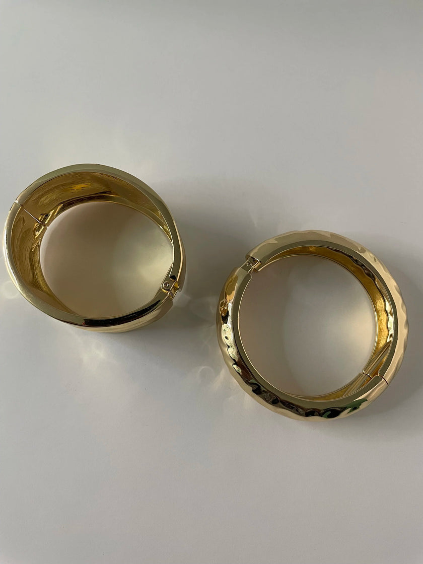 Neo Gold Double Textured Bracelet Set