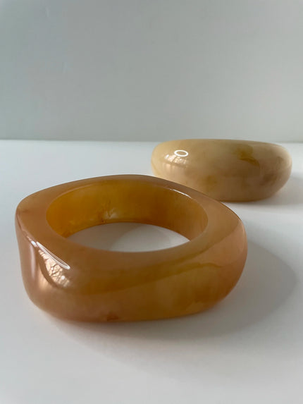 Joy Cream & Pink Chunky Resin Bangle Set