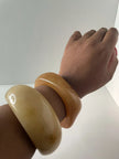 Joy Cream & Pink Chunky Resin Bangle Set