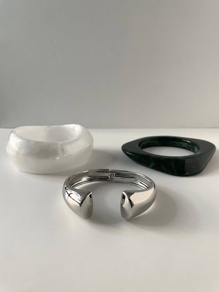 Ayanda Green & Silver Multi Bangle Cuff Bangles