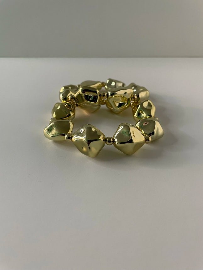 Jade Gold Irregular Bead Bracelet Set