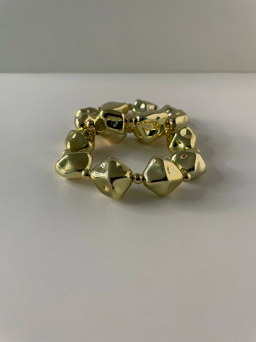 Jade Gold Irregular Bead Bracelet Set