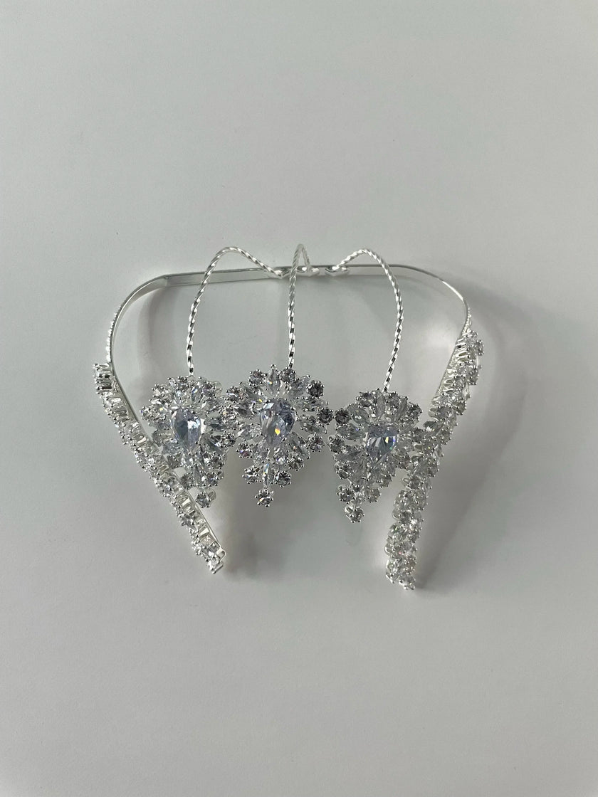 Nadine Silver Classic Rhinestone Ring Palm Cuff