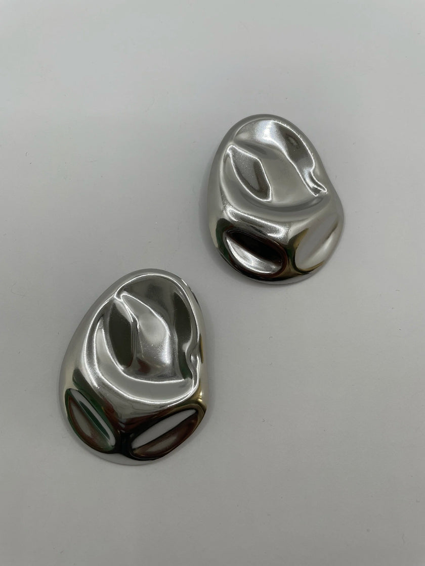 Sibulele Silver Textured Moon Stud Earrings