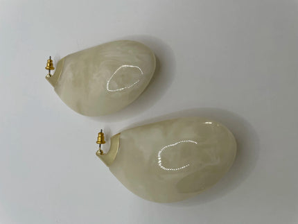 Khangwelo Oversized Cream Elongated Comet Earrings