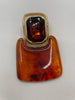Nancy Amber Brown & Gold Retro Luxe Drop Earrings