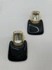 Nancy Black & Gold Retro Luxe Drop Earrings