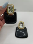 Nancy Black & Gold Retro Luxe Drop Earrings
