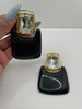 Nancy Black & Gold Retro Luxe Drop Earrings