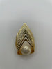 Gugu Gold & Pearl Exaggerated Shell Textured Earring