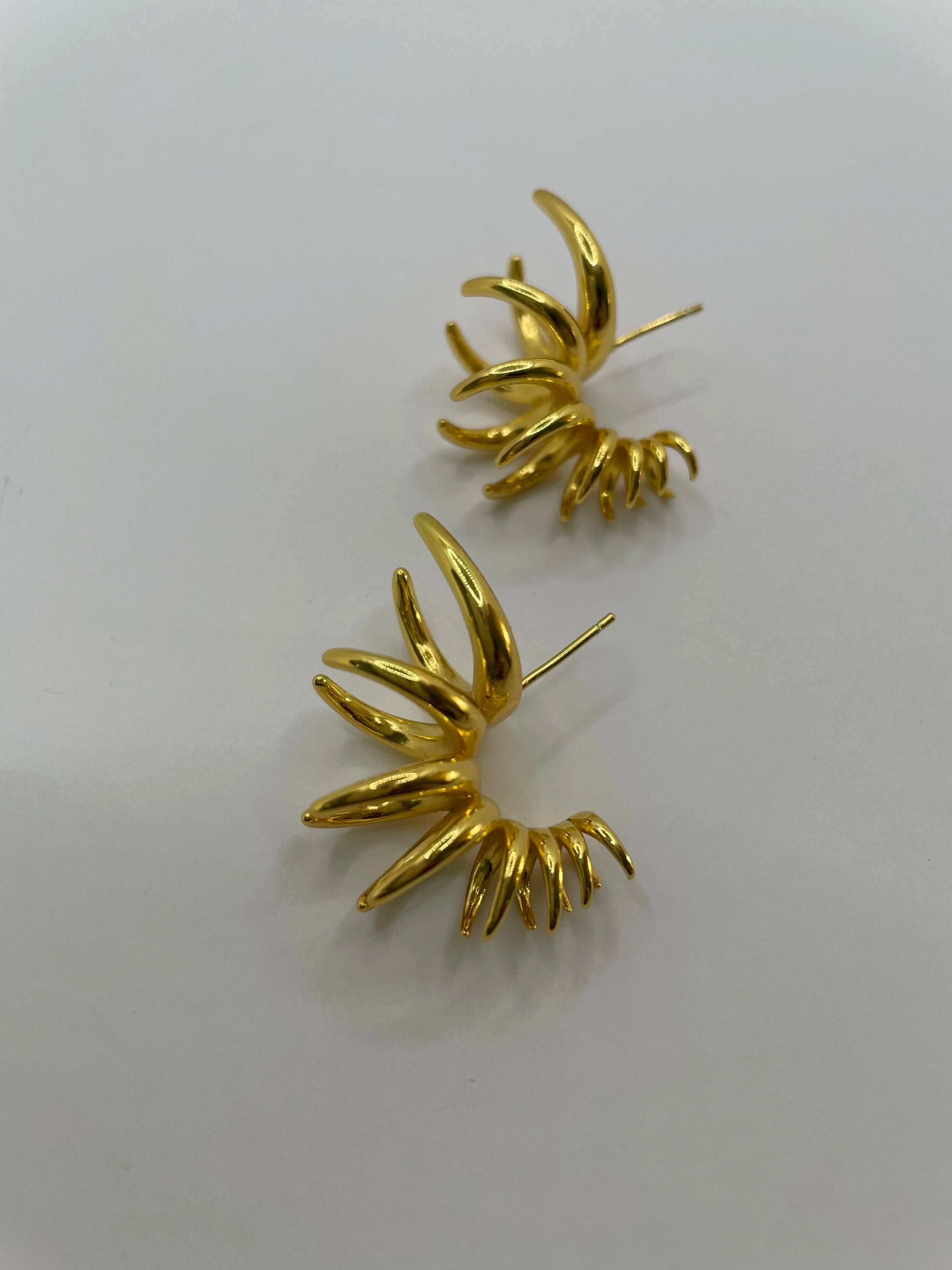 Lesego Gold Multi Claw Hoop Earrings