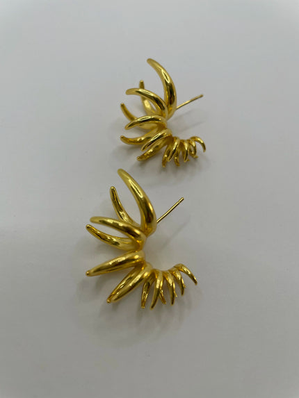 Lesego Gold Multi Claw Hoop Earrings