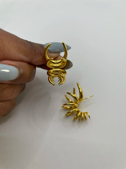 Lesego Gold Multi Claw Hoop Earrings