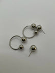 Palesa Silver Cool Triple Sphere Hoop Earrings
