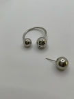 Palesa Silver Cool Triple Sphere Hoop Earrings