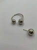 Palesa Silver Cool Triple Sphere Hoop Earrings