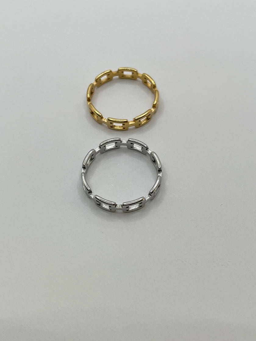 Leago Mixed Metal Minimal Ring Set