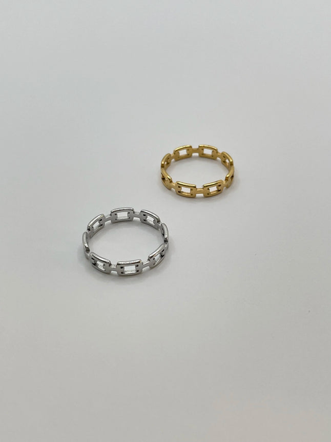 Leago Mixed Metal Minimal Ring Set
