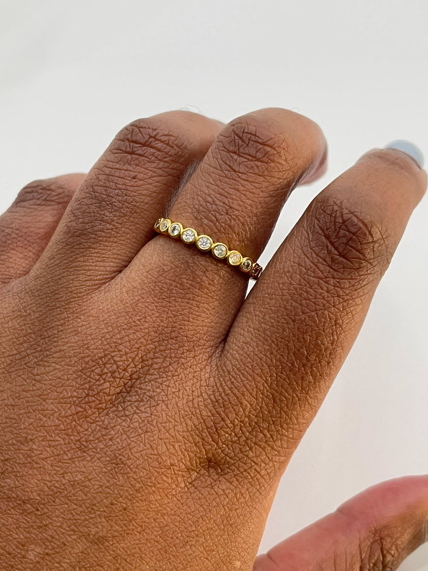 Tsebiso Minimal Oval Zirconia Encrusted Stackable Ring