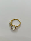Modestine Gold Open Double White Stone Ring