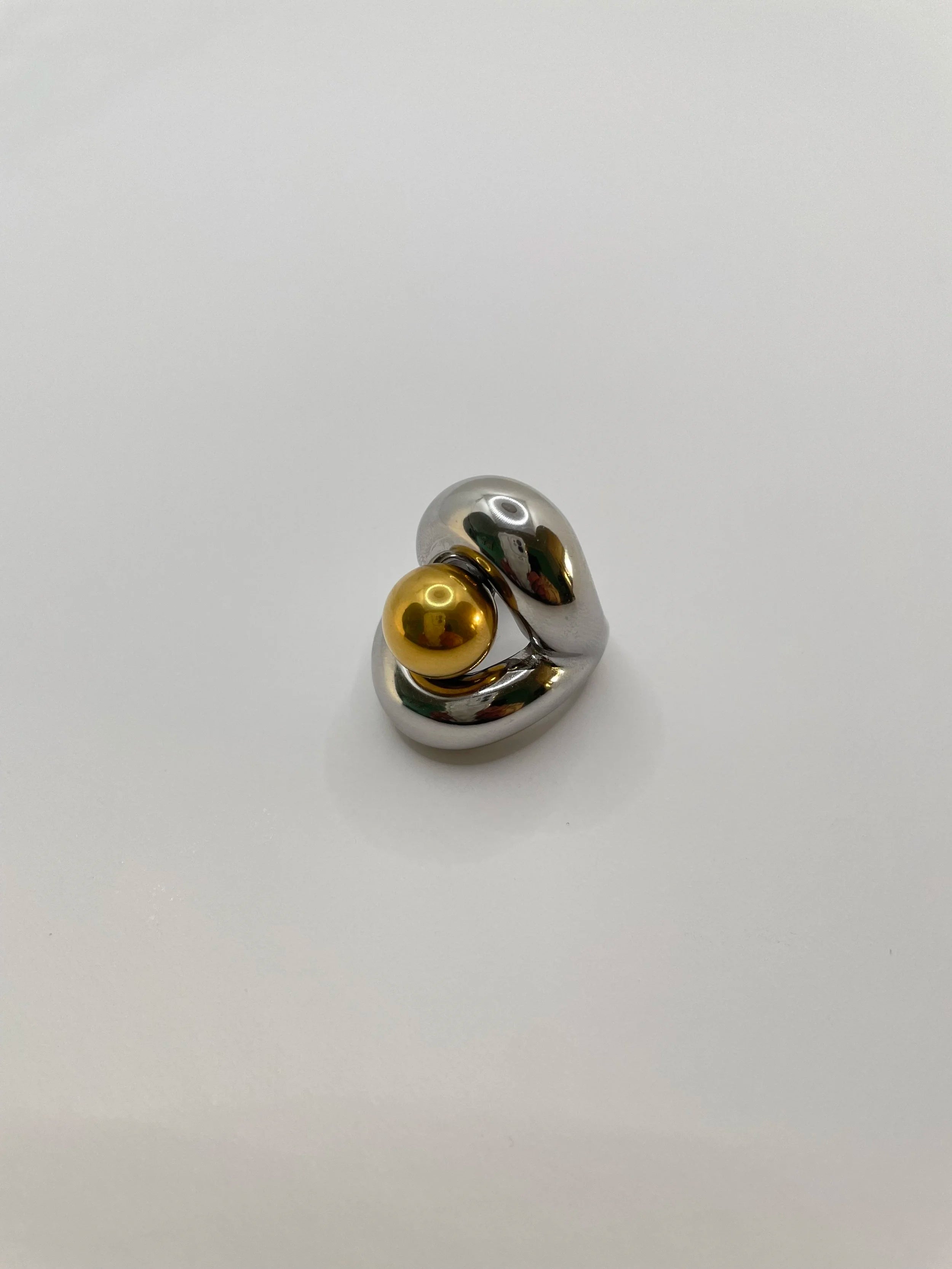 Koketso Mixed Metal Open Pearl Silohoutte Ring
