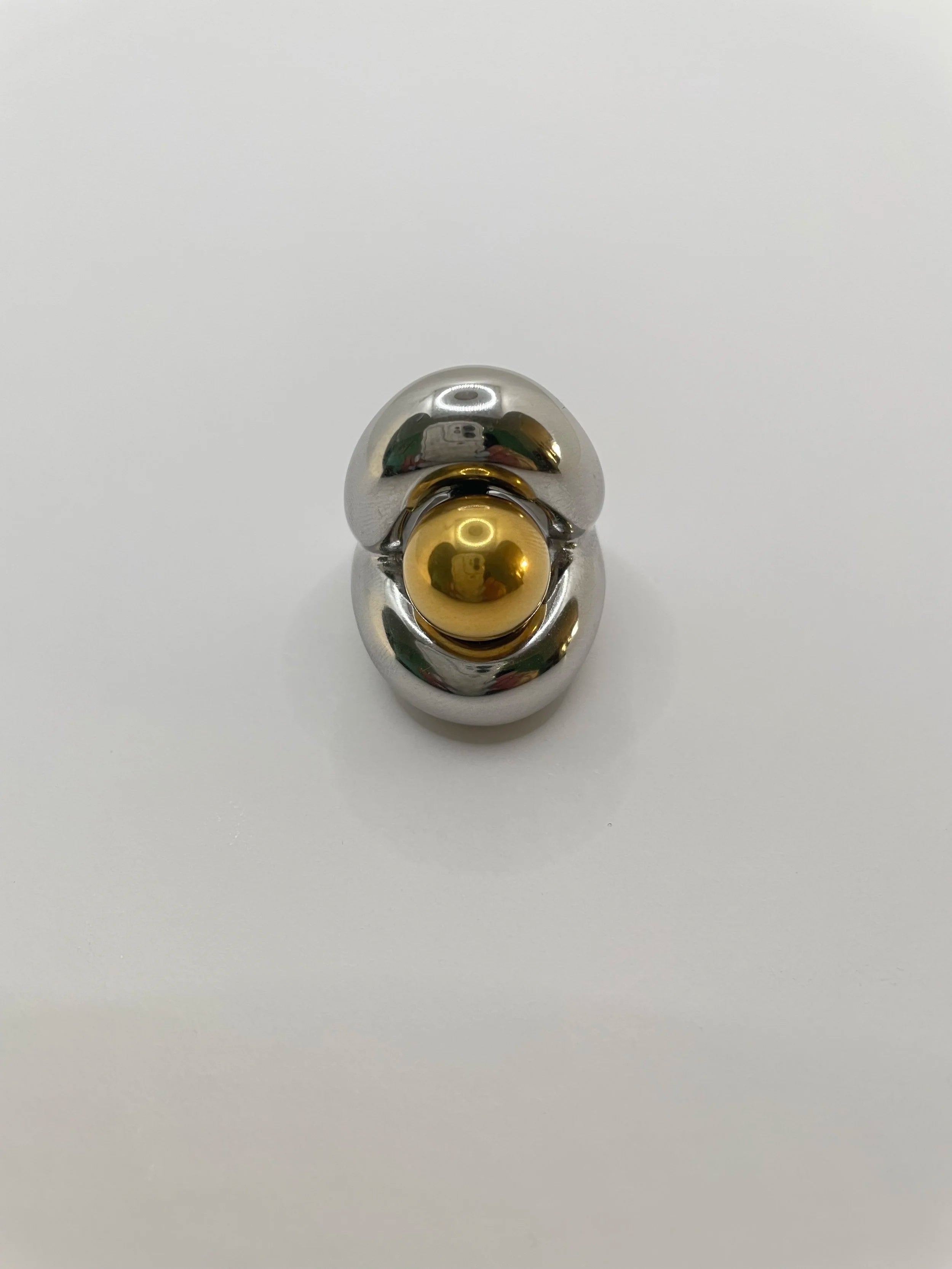 Koketso Mixed Metal Open Pearl Silohoutte Ring