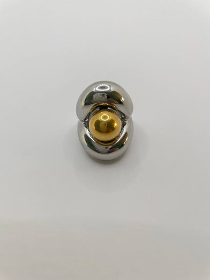 Koketso Mixed Metal Open Pearl Silohoutte Ring