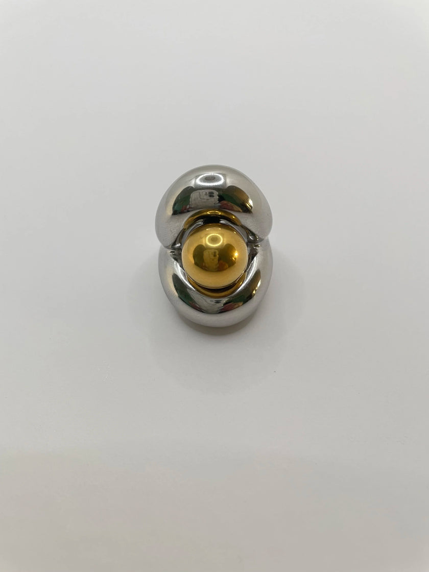 Koketso Mixed Metal Open Pearl Silohoutte Ring