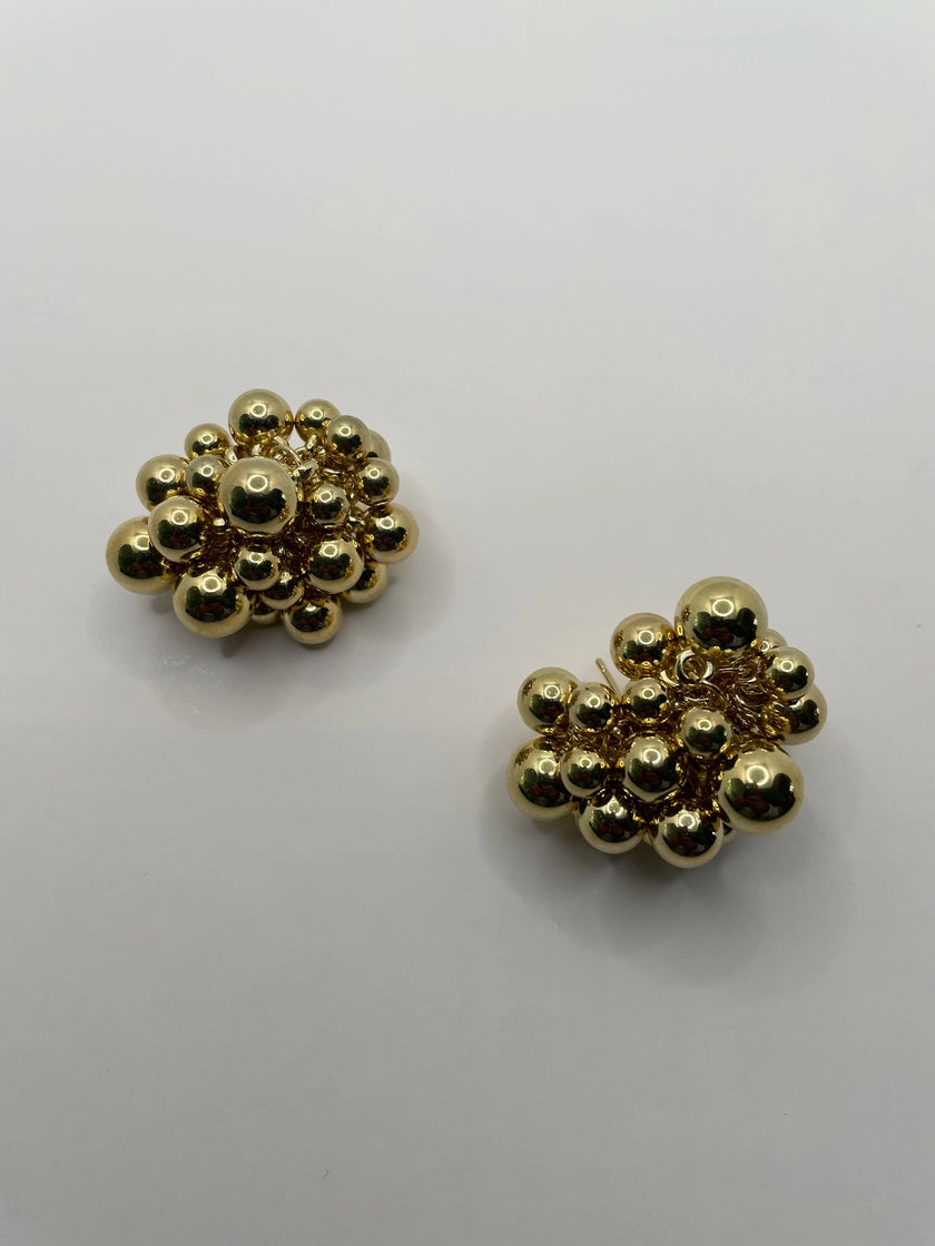 Candice Gold Multi Bead Cloud Stud Earrings