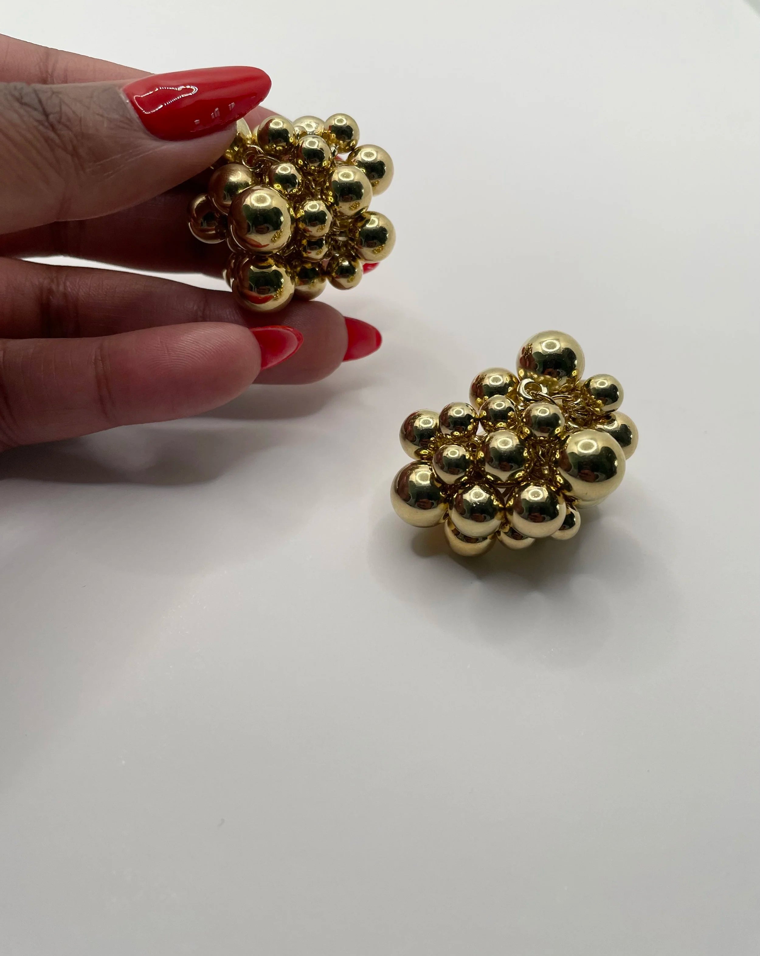 Candice Gold Multi Bead Cloud Stud Earrings