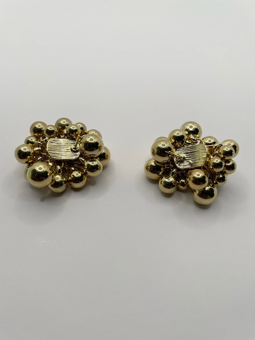 Candice Gold Multi Bead Cloud Stud Earrings