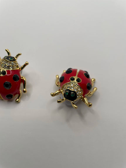 Monique Gold & Red Oversized Embellished Studs