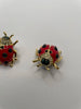Monique Gold & Red Oversized Embellished Studs