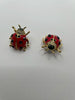 Monique Gold & Red Oversized Embellished Studs