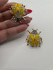 Monique Gold & Yellow Oversized Embellished Studs