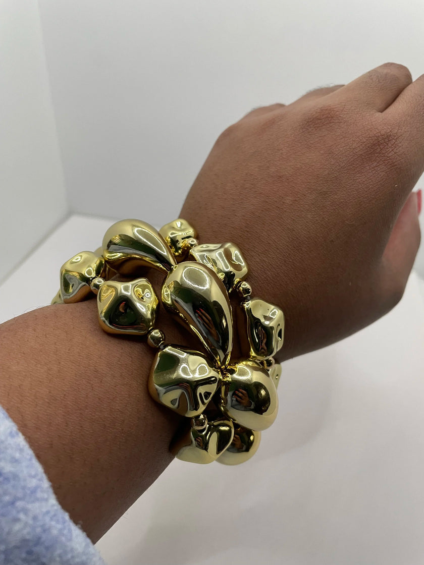 Nondumiso Gold Teardrop Bead Bracelet Set