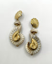 Sibongile Gold & Cream Conch Drop Earrings