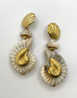 Sibongile Gold & Cream Conch Drop Earrings
