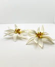 Mapi Oversized White & Yellow Flower Earrings