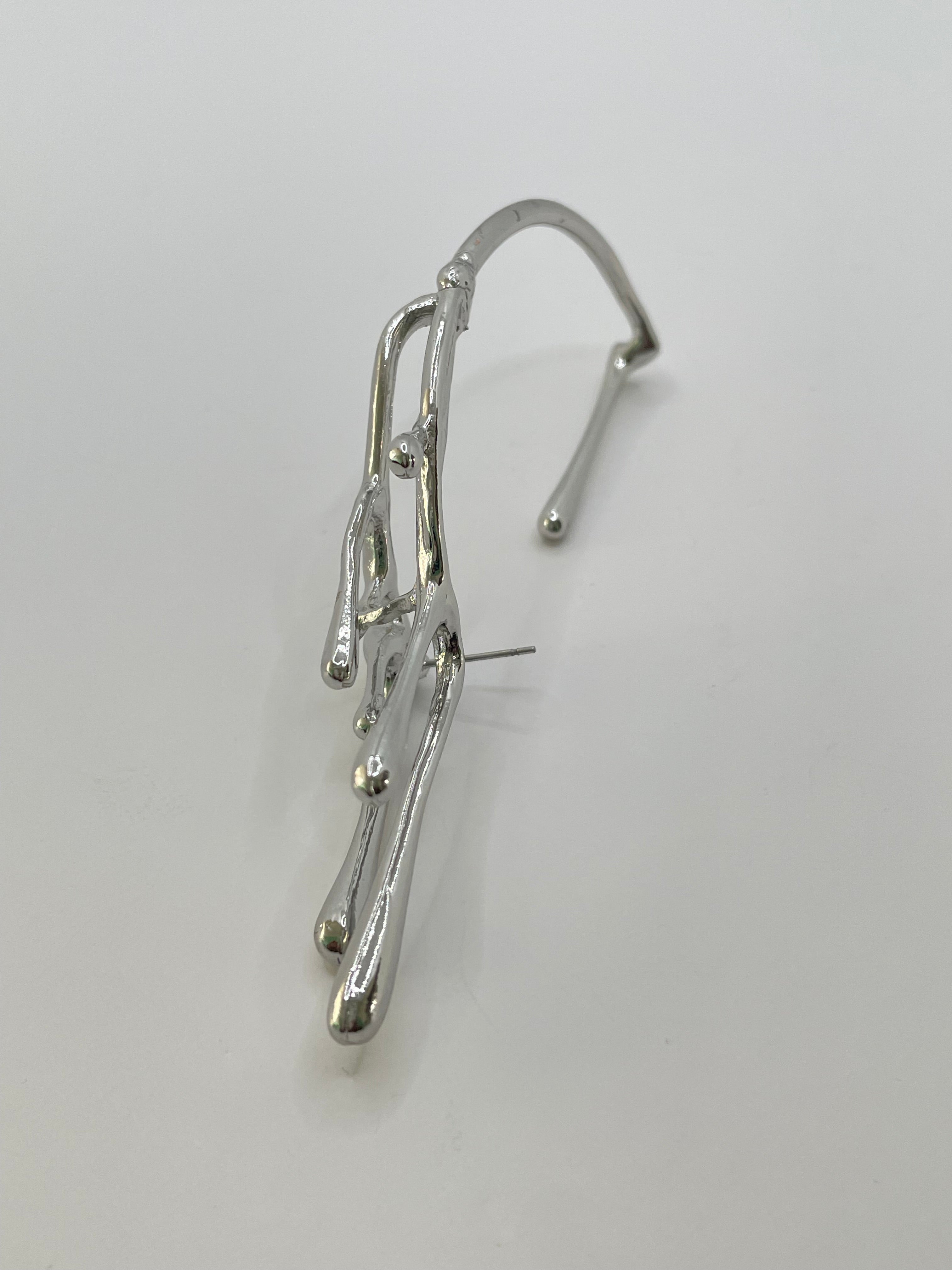 Kat Silver Drip Drip Ear Cuff Earring