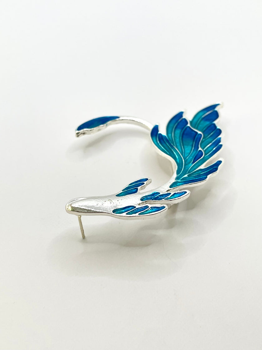 Michaela Gold Blue Flame Ear Cuff Earring